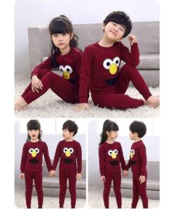 Baby Or Baba Maroon Elmo print Kids Night Suit (1Pcs) (KO-KNS-230)