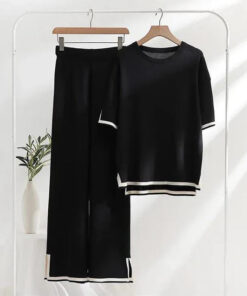 Black Baggie Style half Sleeves T-shirt With Loose Trouser