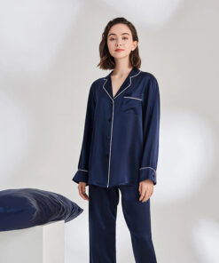 SILK NIGHT SUIT – NAVY BLUE (KO-SN-0290)