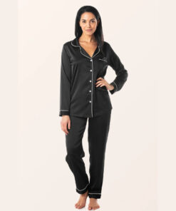 SILK NIGHT SUIT - BLACK (KO-SN-0274)
