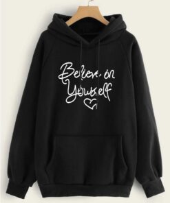 BLACK BELIVE ON YOUR SELF HOODIE