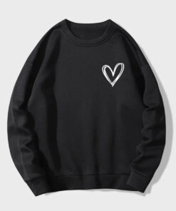 BLACK POCKET HEART SWEAT SHIRT