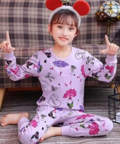 Purple I’m Lovly Barbie Print Full Sleeves Night Suit for Kids (KO-KNS-433)
