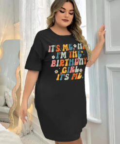 Black Birthday Girl Print Long Shirt For Women (KO-LS-519)