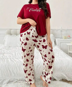 Maroon Butterfly Half Sleeves Printed Shirt with Butterfly Printed Trouser