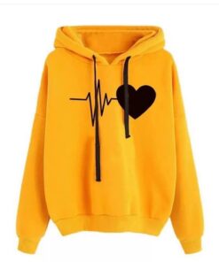 YELLOW HEART BEAT HOODIE