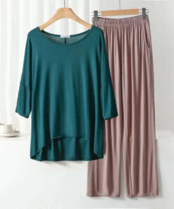 Green Loose Sleeves With Skin Lose Trouser (KO-502)