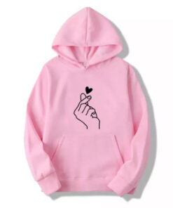 PINK HAND HEART HOODIE