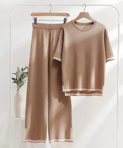 Brown Baggie Style half Sleeves T-shirt With Loose Trouser